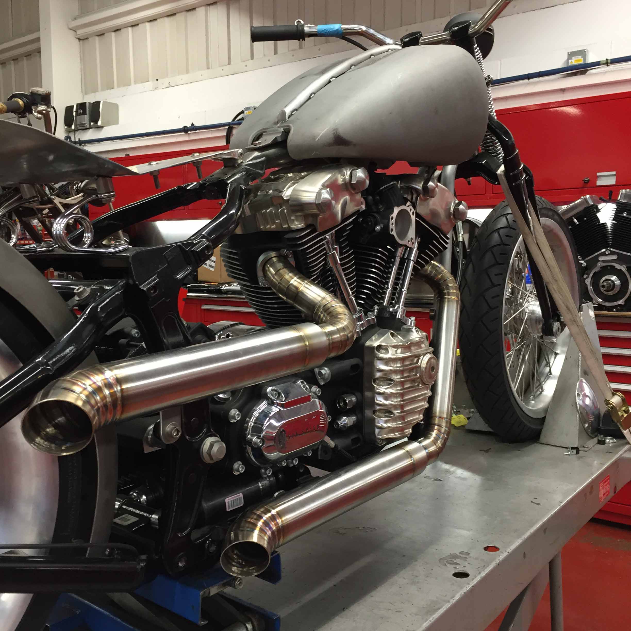 Project bike from Charlie Stockwell of Warr's in the garage where dreams come true