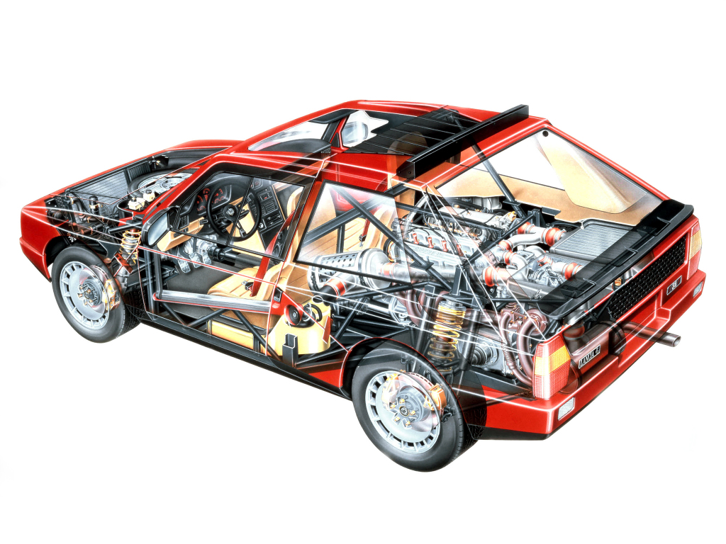 Illustration of the Lancia Delta S4 Stradale