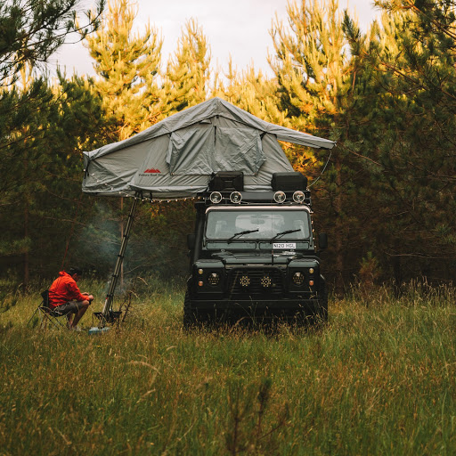 A Land Rover in the wilderness, its natural habitat.