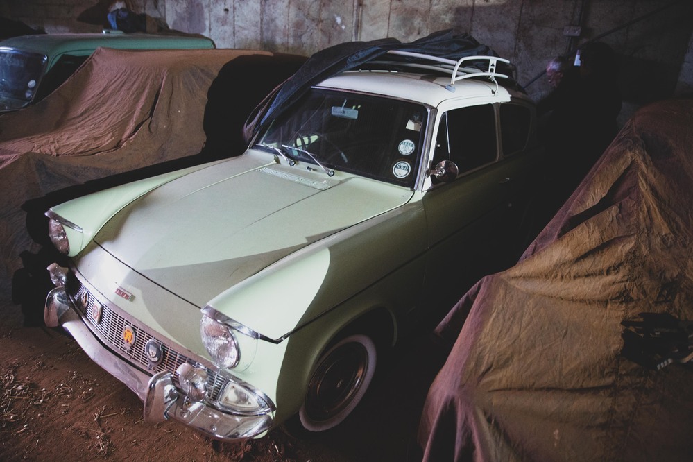 A 1962 lime green Ermine Anglia Deluxe